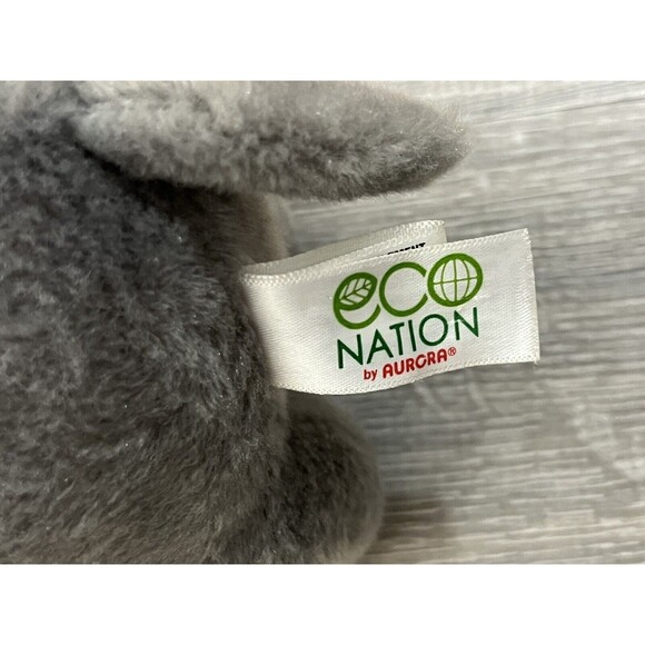Aurora Eco Nation Plush Rhinoceros Stuffed Animal Gray Rhino Eco Friendly 6x11in - Picture 5 of 5